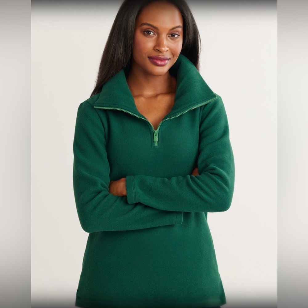 RARE Dudley Stephens Green Prospect Pullover Neon Zipper Vello Fleece